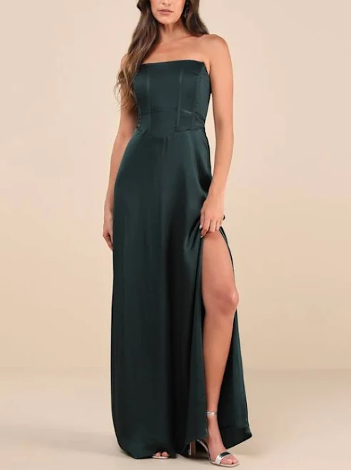 dress Lulus Strapless Satin Maxi Dress Lulus $89