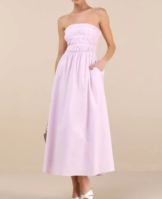 dress Lulus Strapless Smocked Cotton Midi Dress Lulus $55.2