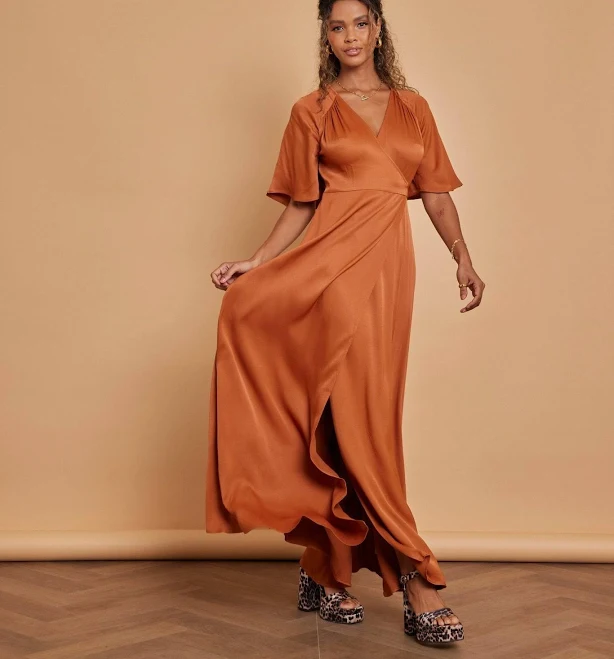 dress Margot Satin Wrap Bridesmaid Dress Maids To Measure $77
