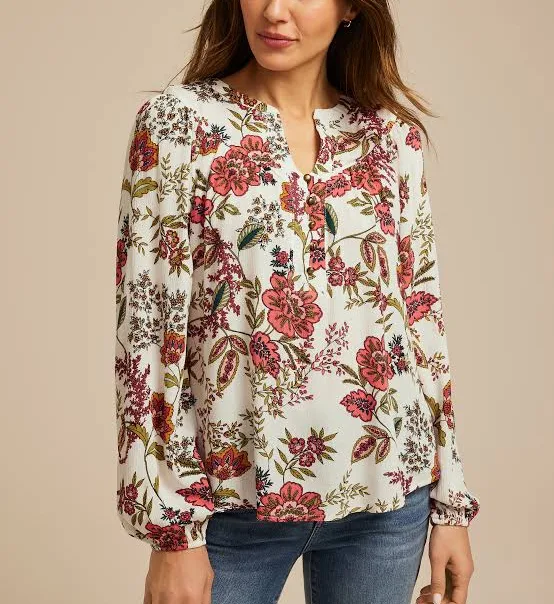 top maurices Women's Floral Peasant Blouse Maurices $19.23