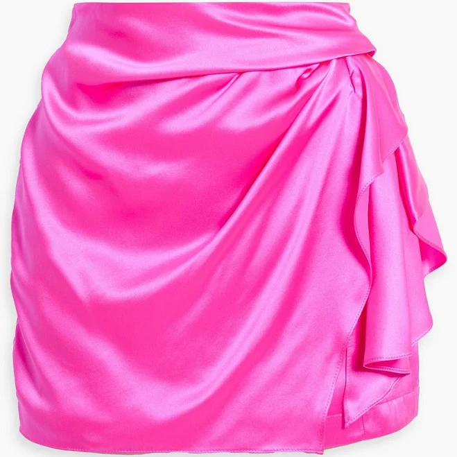 skirt Michelle Mason Women's Wrap-effect Draped Silk-Satin Mini Skirt THE OUTNET $70