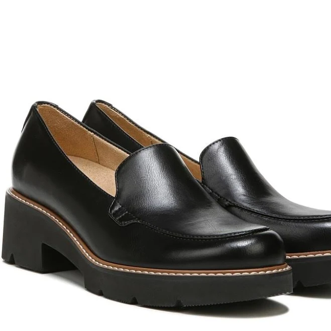 loafers Naturalizer Women's Cabaret Slip-On Block Heel Loafers Famous Footwear $59.49