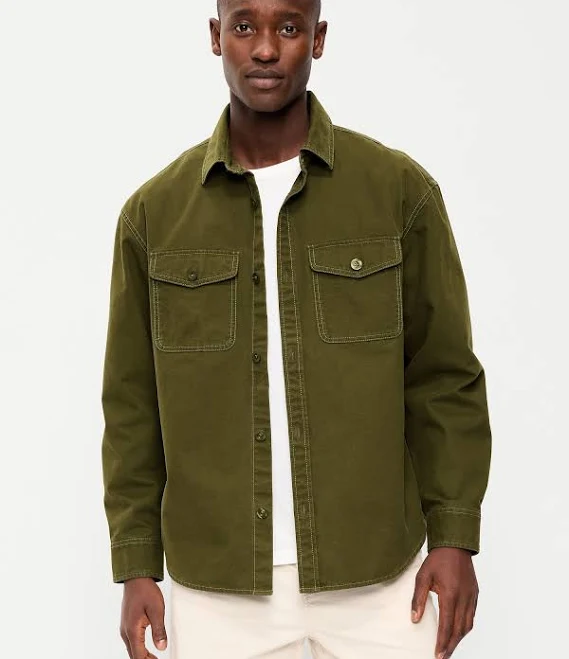 top Old Navy Men's Oversized Canvas Workwear Shirt Old Navy $24.99