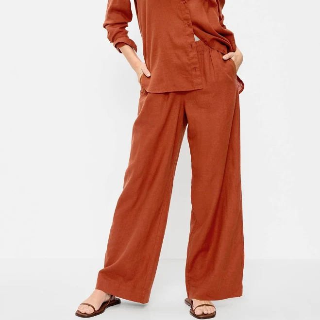 pants Old Navy Women's High-Waisted Linen-Blend Super Wide-Leg Pants Old Navy $32