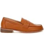 shoes Reiga Low Block Heel Loafers In Tan By Rag & Co by Rag & Co. wolfandbadger.com $59