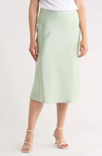 skirt Renee C Satin Midi Skirt Nordstrom Rack $29.97