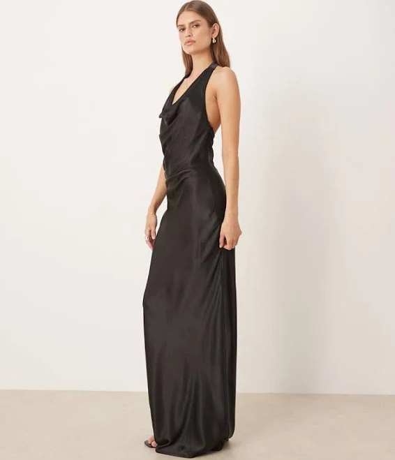 dress Sndys Cowl Neck Satin Maxi Dress with Scarf Detail ASOS $136