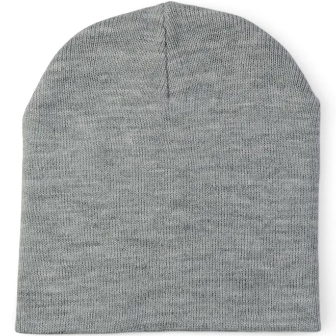 accessory Solid Light Grey Beanie Winter Knit Hat CustomLids.com $5