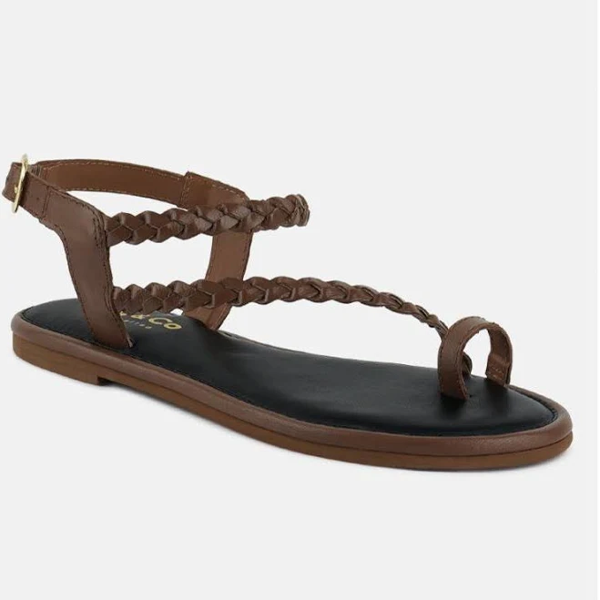 shoes Stallone Womens Braided Flat Sandals Macy's $48.99