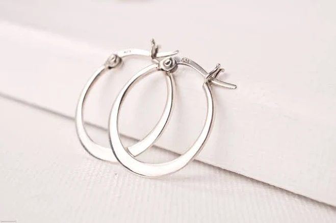accessory Sterling Silver Minimalist Hoop Earrings Etsy - aluniajewelry $29.9
