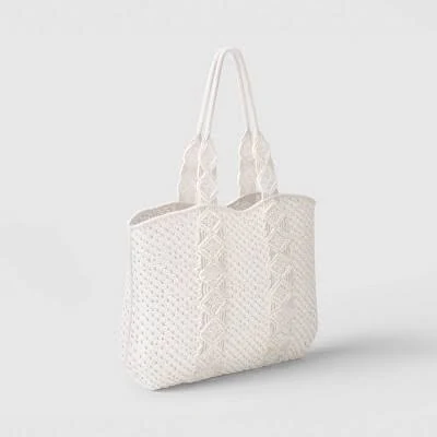 bag Threshold Crosshatch Macrame Tote Bag Target $30
