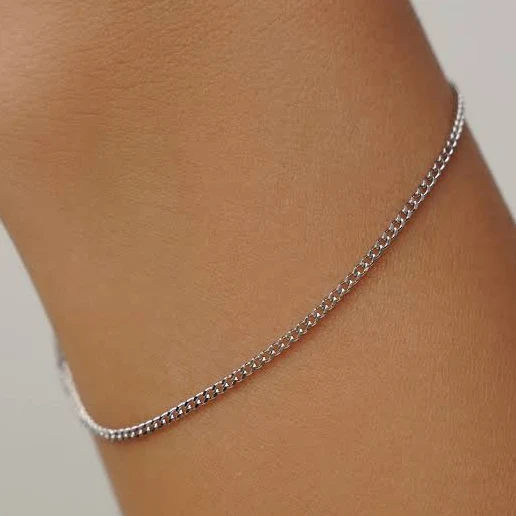 accessory Women's Dainty Minimalist Silver Bracelet Chain Etsy - Twistedpendant $17.02