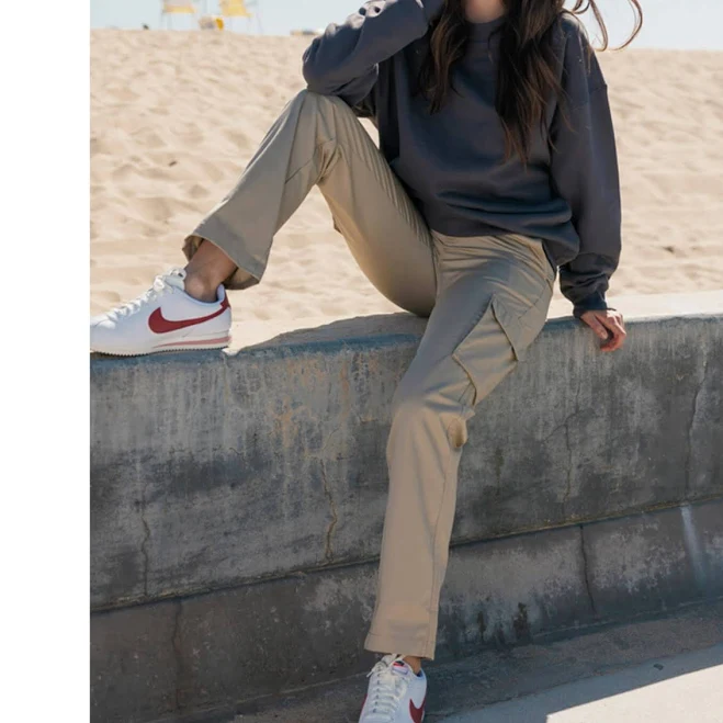 pants Women's Mid Rise Relaxed Fit Straight Leg Cargo Work Pants Cali1850 $80