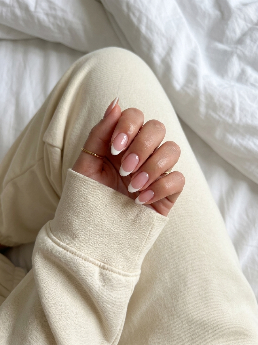 Simple summer nails 2026: Pink milky French twist for office or wedding guest.