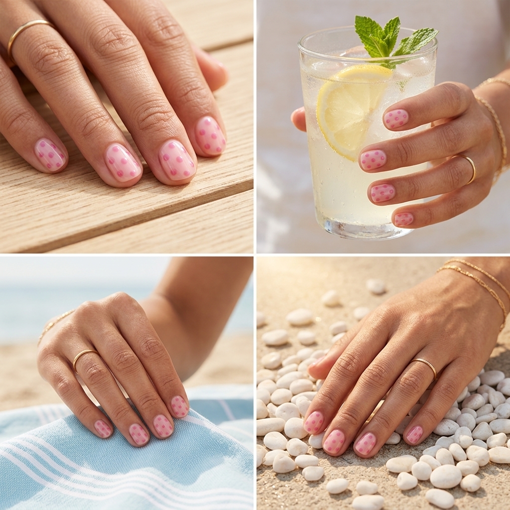 Sweet Berry Jelly Dots almond nails: Playful, sweet look for casual outings and vacations in summer 2026.