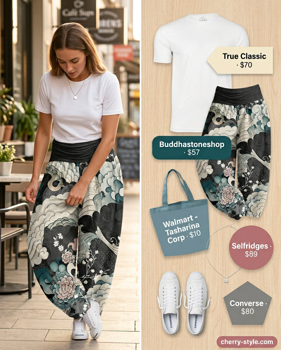 Summer High Waist Pants Outfits for Women 2026: Floral top & pants for brunch, lunch, or shopping trips.