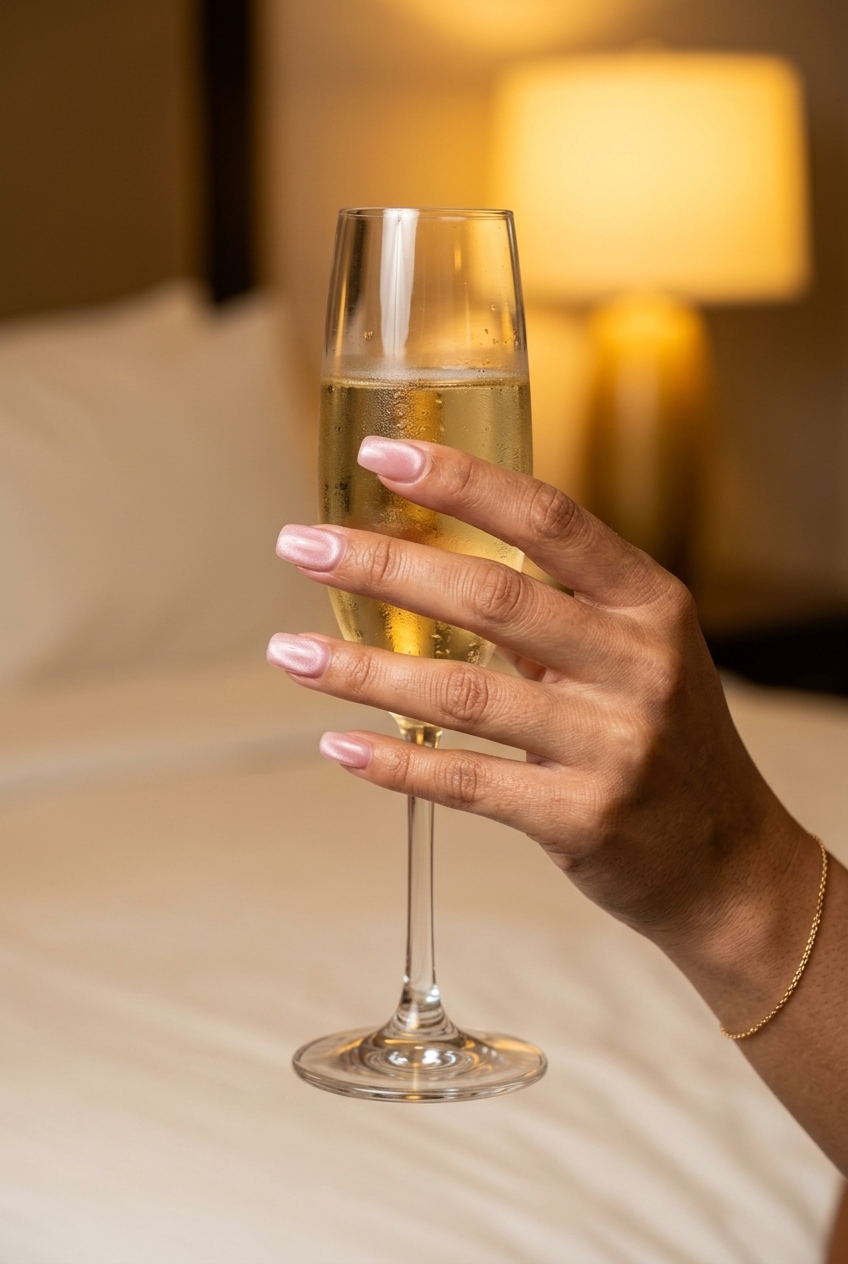 Velvet Pink Cat Eye Nails 2026 Sheer pink velvet cat-eye nails on medium square shape for summer nails square medium 2026 date night.