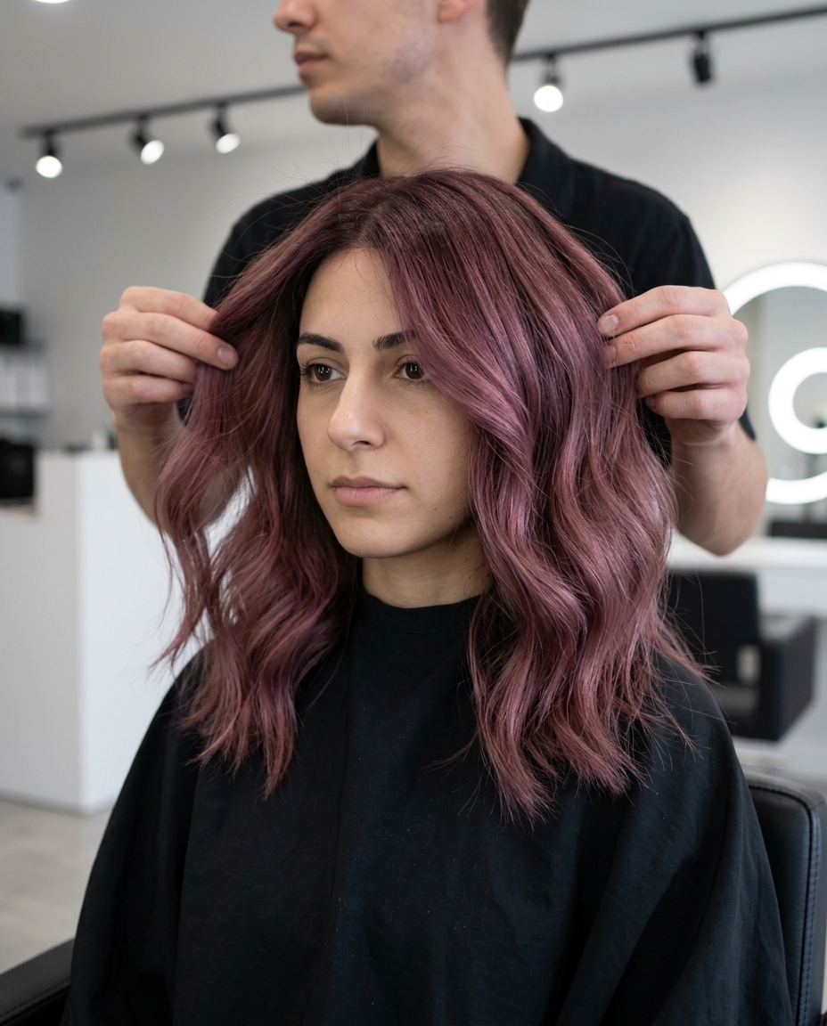 long velvet rose shadow root with pinkish-violet undertones, diffused blend for summer 2026